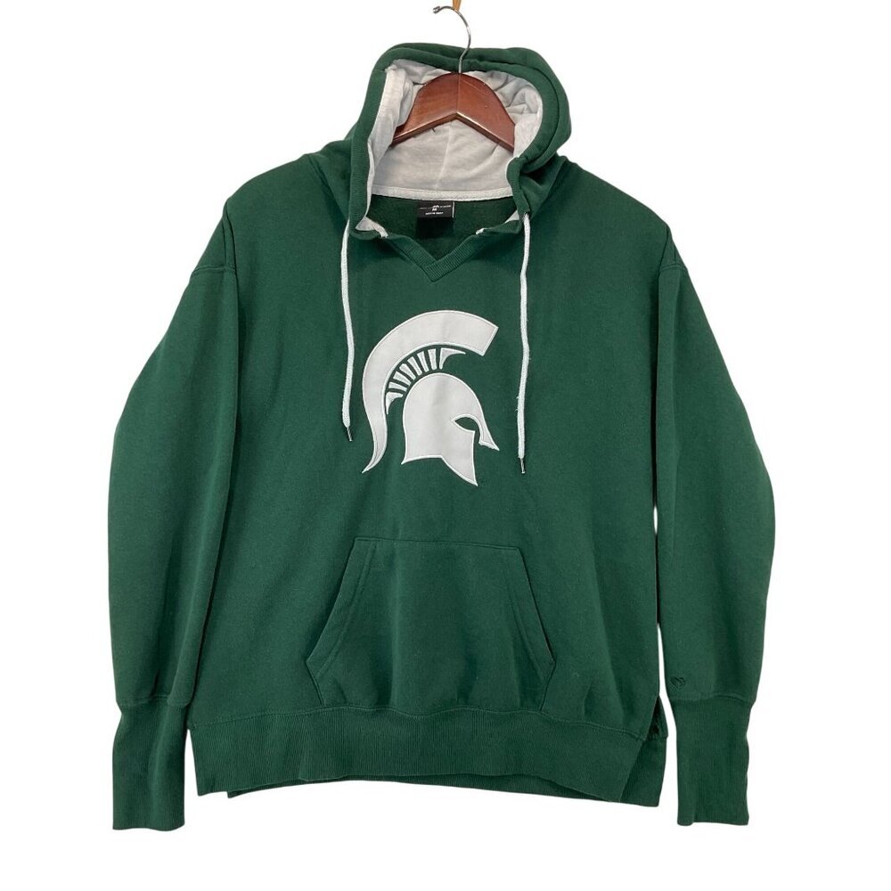 New Colosseum Womens Green Hoodie With Spartan Helmet Logo Size M